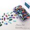 240 Pieces Iridescent Glass Mosaic Tiles for Crafts, 5 Shapes Mixed Stained Glass Sheets, Mosaic Kits for Adults (Iridescent Mix)
